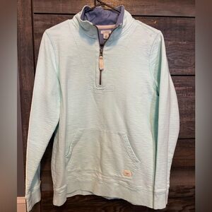 Women LL Bean Light Blue Half-Zip Sweater